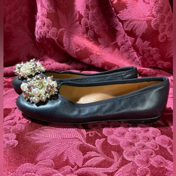 Kate Spade NY Women's Vilette Bead Embellished Ballet Flats Black. Size 5.5B - Picture 7 of 9